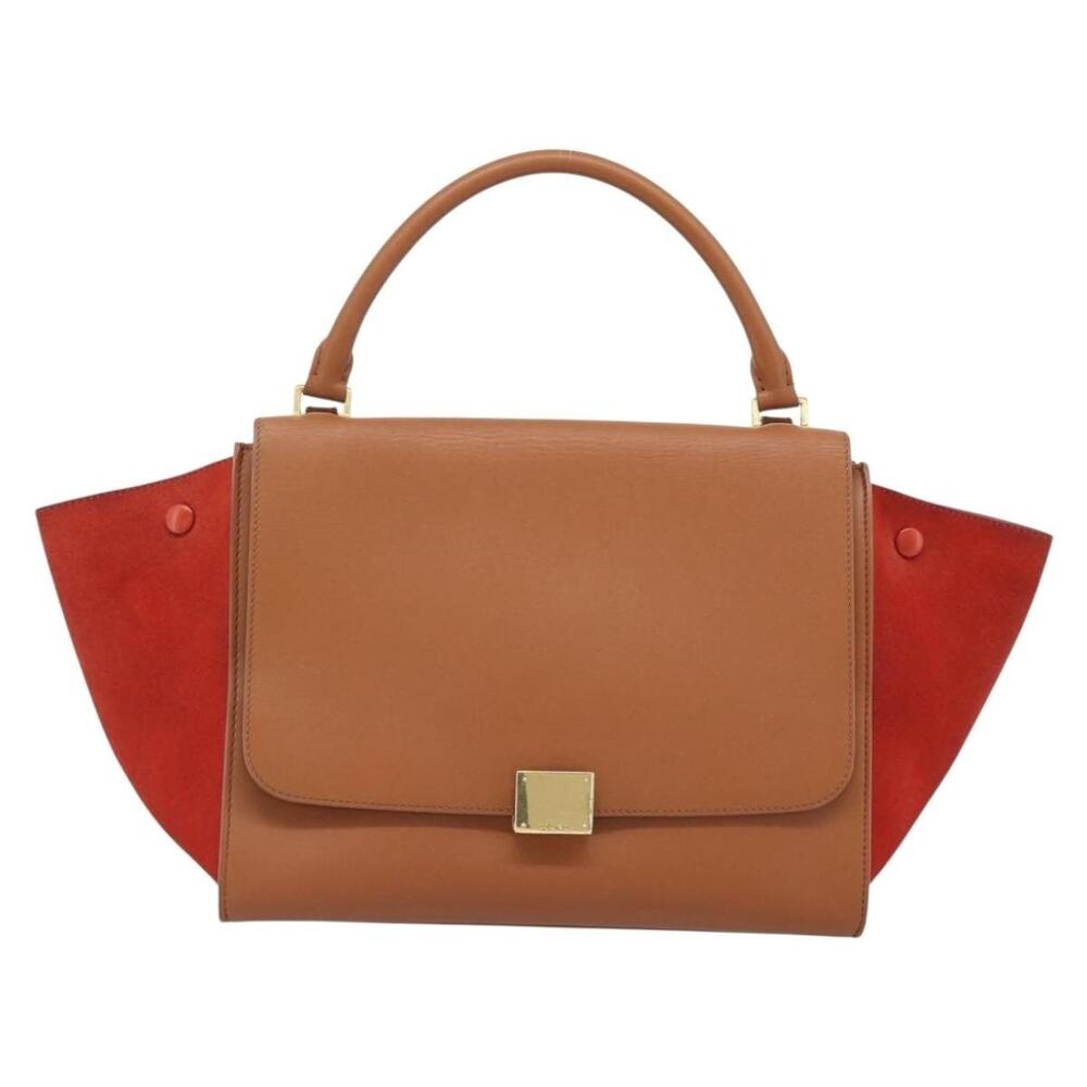 Celine Leather Trapeze Handbag Brown